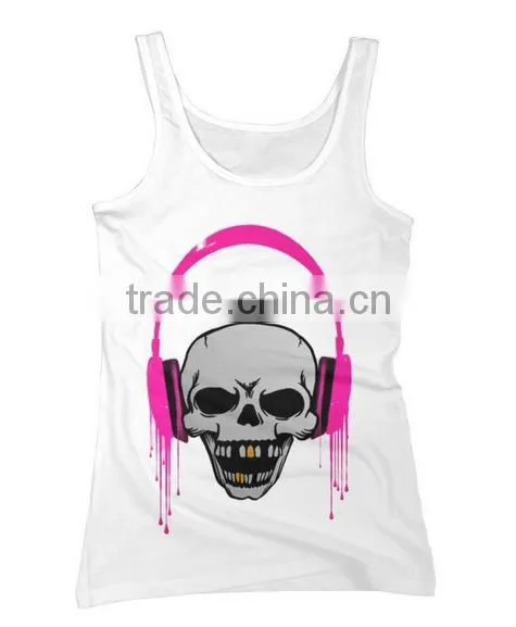 China Custom Printing 100 Cotton Stringer Tank Top Women photo-6