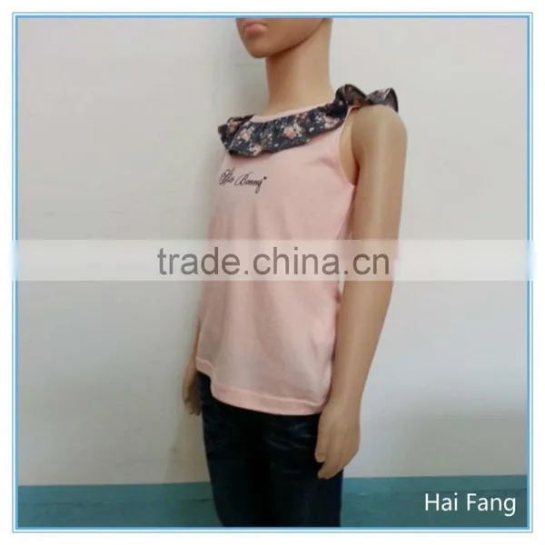 Children Girls Cute Vest, Girls Fashion Summer Hot Vests Tops, Knitted Fabric Underwear Set photo-3