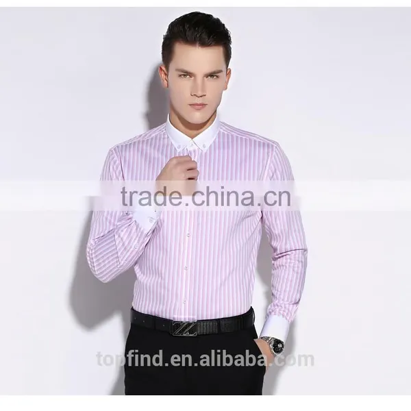 Classic Fashion 100% Cotton White Collar & Cuff Long Sleeve Shirt Dress Men photo-3