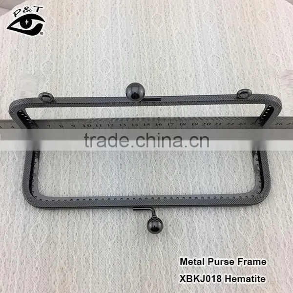 20cm Big Size Gunmetal Color Metal Purse Frame With Holes for Bags photo-2