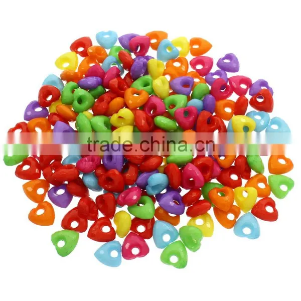 Latest Design Beads Necklace Solid Color Heart Acrylic Bead photo-3