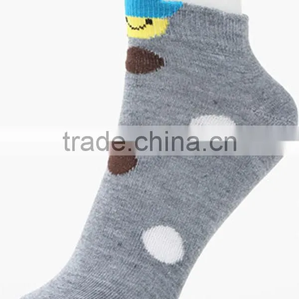 Pretty Polka Dot Smile Style Women Cotton Socks photo-4
