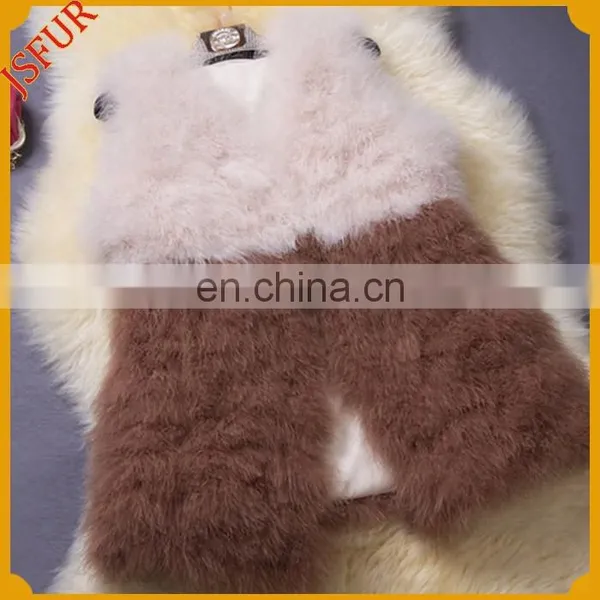 2015 HOT Sales Women Real Ostrich Feather Vest Hit Colors photo-2