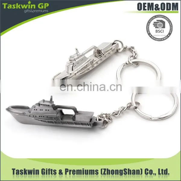 Cheap Lovely Design 3D Ship Shape Metal Keychain for Souvenir photo-3