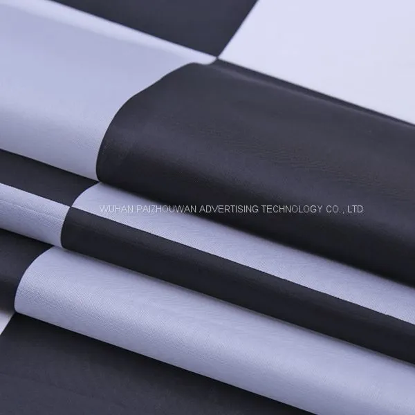 Factory Wholesale 3x5 Ft Black White Custom Checkered Race Hand Waving Flag photo-3