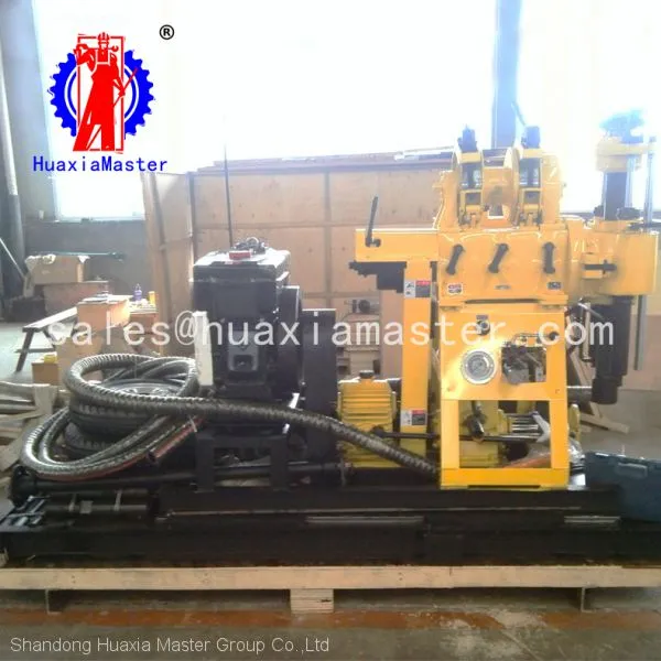 HuaxiaMaster Supply XYX-200 Wheeled Hydraulic Water Well Drilling Rig /small Trailer Type Exploration Drill Equipment for Sale photo-3