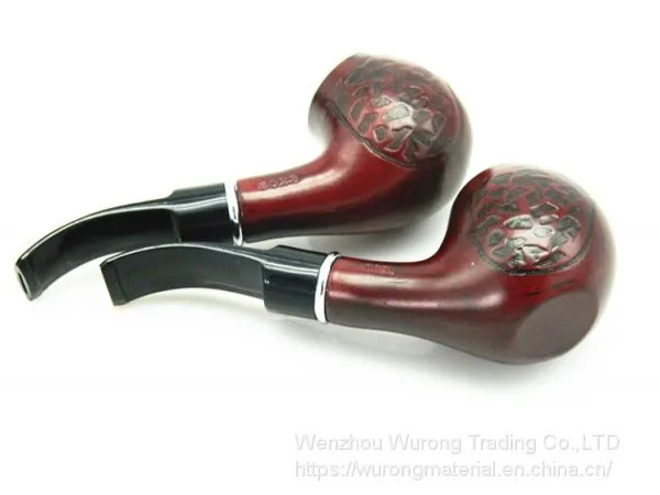 135mm Length Wooden Resin Short Tobacco Pipe With Small Black Line-dot Head for Smoking photo-5