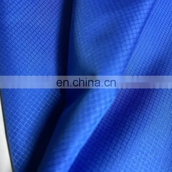 240T Pongee Fabric W/R Poly Diamond Ripstop With Milky PU Coated Polyester Windbreaker Jacket Fabric photo-3