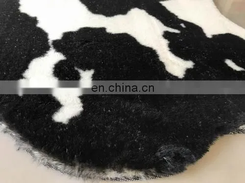 Cow Printing Faux Rabbit Fur Rug photo-3