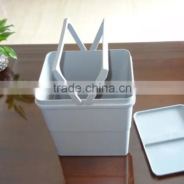 17L Plastic Trash Can With Lid and Handle, Waste Bin, Garbage Can photo-3