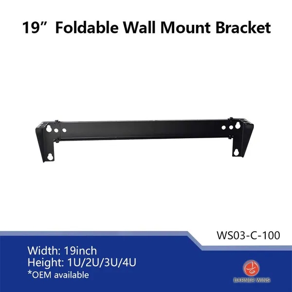 Factory OEM Manufacture WS03-C 1U 19inch Foldable Wall Mount Network Bracket / Vertical Rack / Horizontal Rack / Table Rack 1U for Network Equipment photo-2