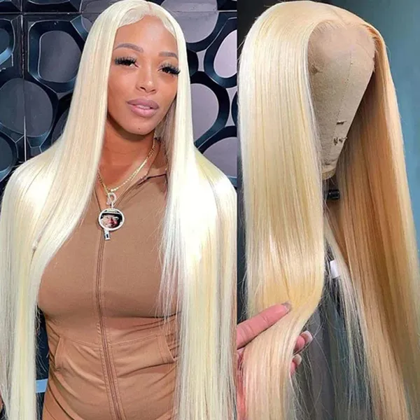 613Human Hair Wigs Straight Wig Highlighted 13x4 Lace Frontal Wig Human Hair Wigs