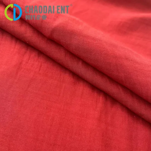 New Design Solid Color Sea Island Filament Woven Recycled Polyester Fabric For Women Dresses photo-2
