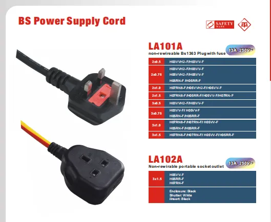 UK Non-rewireable Bs1363 Plug With Fuse Power Supply Cord photo-3