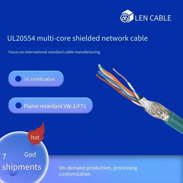 flame-retardant cable, ul20554(p) 80℃ 30v pur servo encoder cable (shielded) with us standard certification