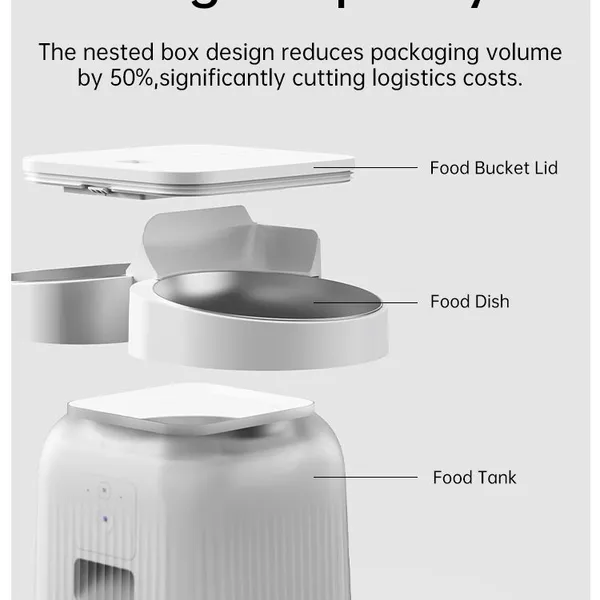 OEM ODM Automatic Cat Feeder Timed Quantitative Remote Control Eco-Friendly ABS Bowls Battery Powered Cross-Border Popular photo-4