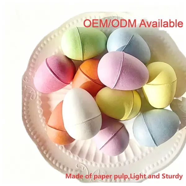 Colored Molded Pulp Easter Eggs Pastel Assorted - Decorative Paper Mache Easter Eggs for Easter Basket Filler, Table Decor, Spring Party