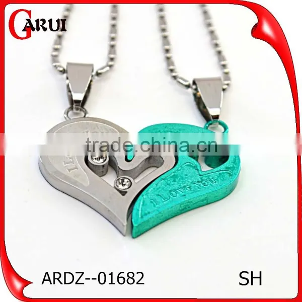 Chinese Couple Fashion Pendant Color 316l Stainless Steel Jewelry Girlfriend Heart Pendant Necklace photo-3