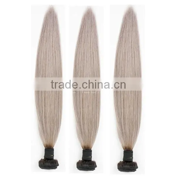 New Arrival Brazilian Straight 3pcs/lot Ombre Silver Grey Hair Weaving 1b/gray Two Tone Brazilian Virgin Human Hair Extensions Quality Choice photo-5
