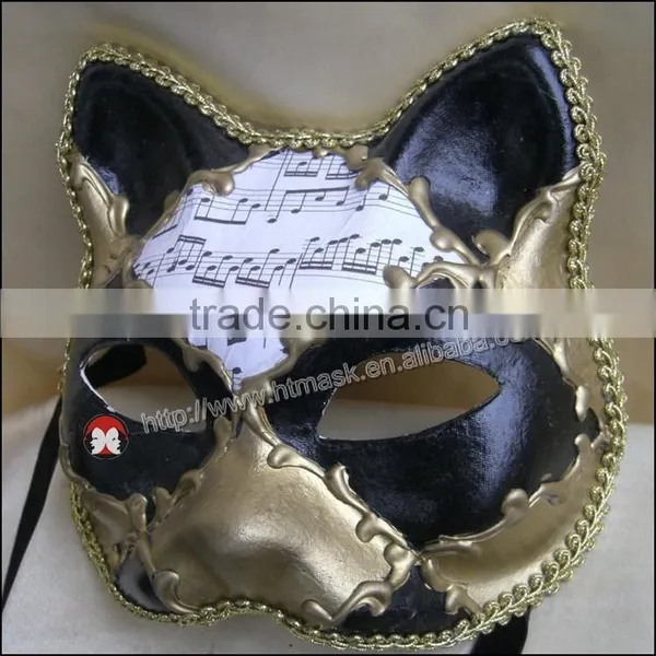 Freehand Sketching Halloween Mask Dance Party Mask Half Face Cloth Mask Cat Mask photo-2