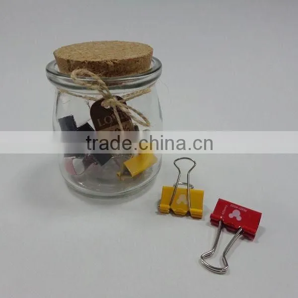 Stationery Clip Push Pin in Glass Bottle for School photo-4