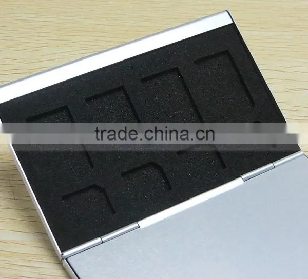 Aluminium Alloy EVA Sponge Memory Card Storage Box Protecter Case 2x for SD Card, 2x TF Card, 4x SIM Card 4x Micro SIM Card photo-4