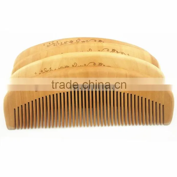 Natural Fine Tooth Peach Wood No-static Massage Hair Comb photo-3