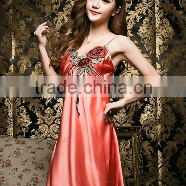 Noya Customized ZM 9001 Women Coolness Embroidery Skirt Pajamas photo-2