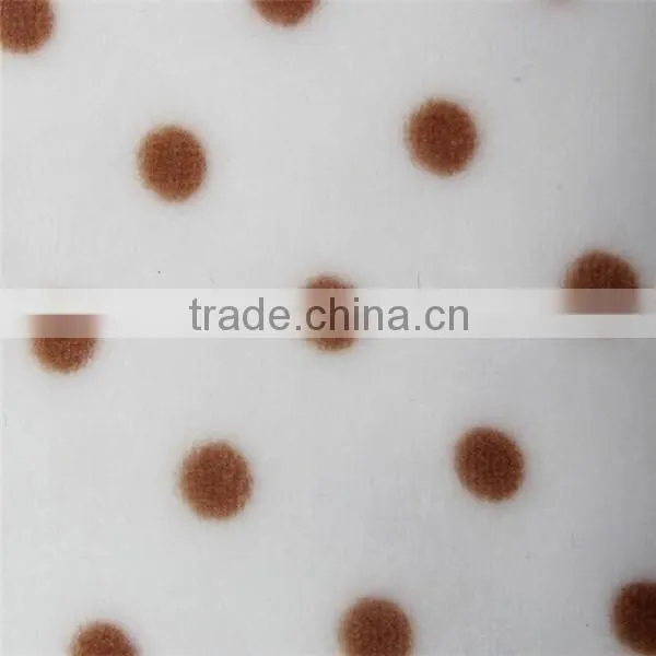 China Factory Product 100% Polyester Dot Print Velvet Fabric for Dress