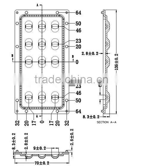 3x5 LM-80 LED Street Lens With PCB Plate for Gas Station Lamp photo-5