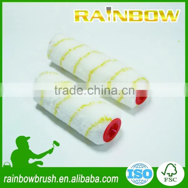 7 Inch 9inch 10inch Yellow Stripe Woven Acrylic European Style Paint Roller Brush