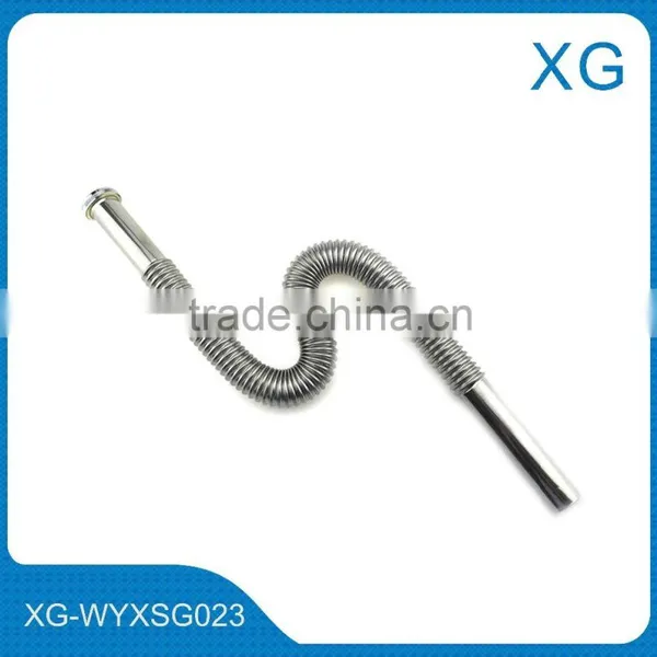 1 1/4" Stainless Steel Flexible Corrugation Waste Pipe/Chrome Coated Steel Washing Basin Drain Pipe/Kitchen Sink Drain Pipe