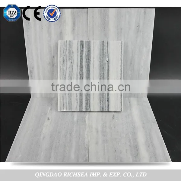 Honed Grey Stripe Marble Stone Tile photo-5