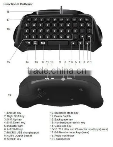 Chatpad for PS4 Controller Accessories for PS4 Bluetooth Keyboard photo-3