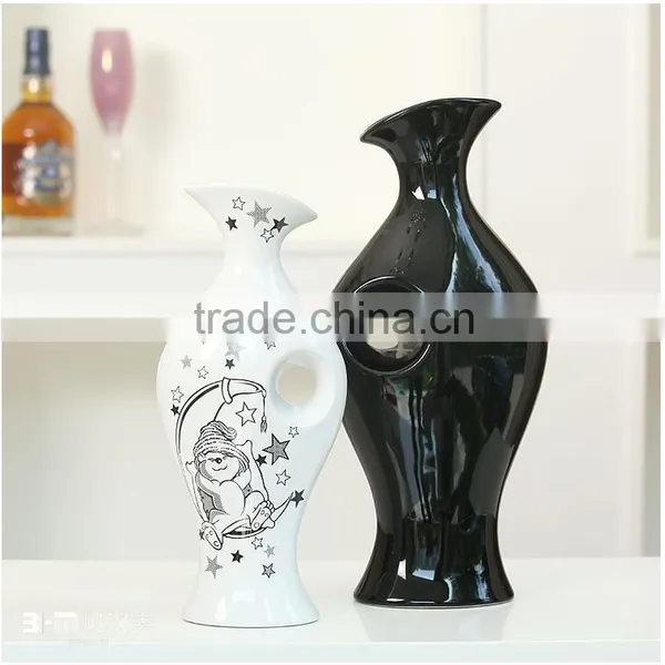 2 Pieces Set Table Decoration Interior Decorative Ceramic Vase From Factory photo-2