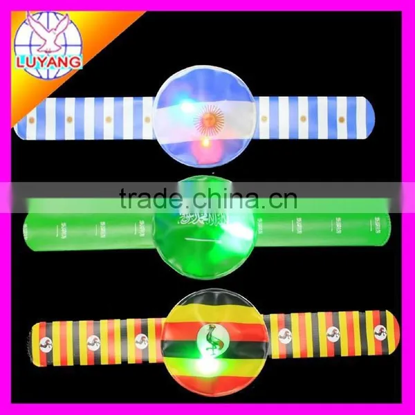 2015 LED Soft Pvc Custom Flag Slap Bangle for Promotion Gift