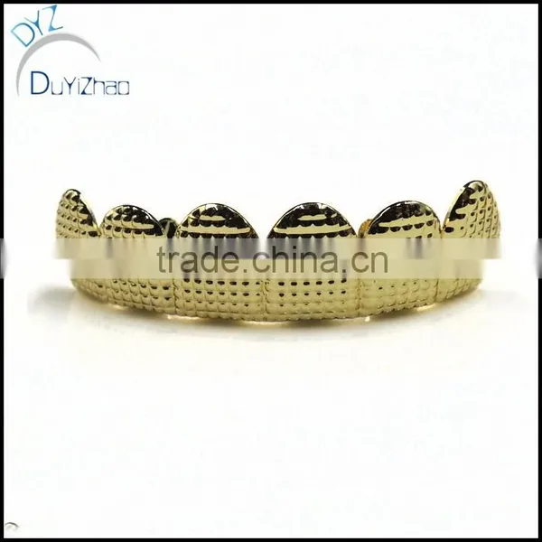 Mens Hip Hop Brass Top Teeth Grillz Jewelry