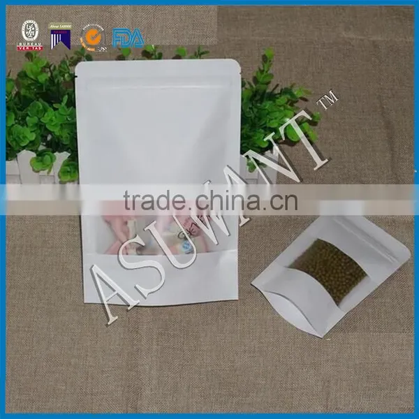 Asuwant Custom Make Paper Stand up Pouch Zipper 70g With Clear Window 1kg Wheat Flour Bag photo-2