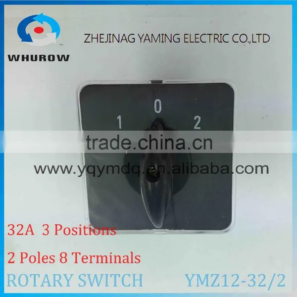 Rotary Switch YMZ12-32/2 Changeover Cam Combination Switch 2 Poles 3 Positions 8 Terminals 32A Ui 690V Sliver Point Contacts photo-3