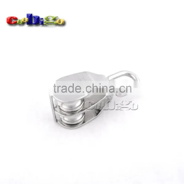 Stainless Steel 304 Double Swivel Wheel Rope Wire Sheave Pulley Lifting #FET015 photo-3