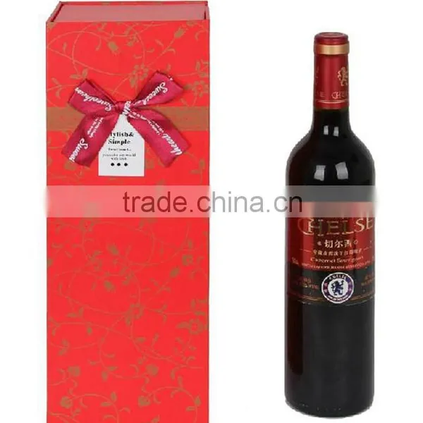 Custom Printed Paper Wine Box With Ribbon photo-2