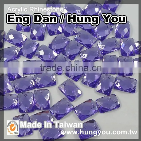 Rectangle Shape Sew on Acrylic Rhinestones With 2 Holes