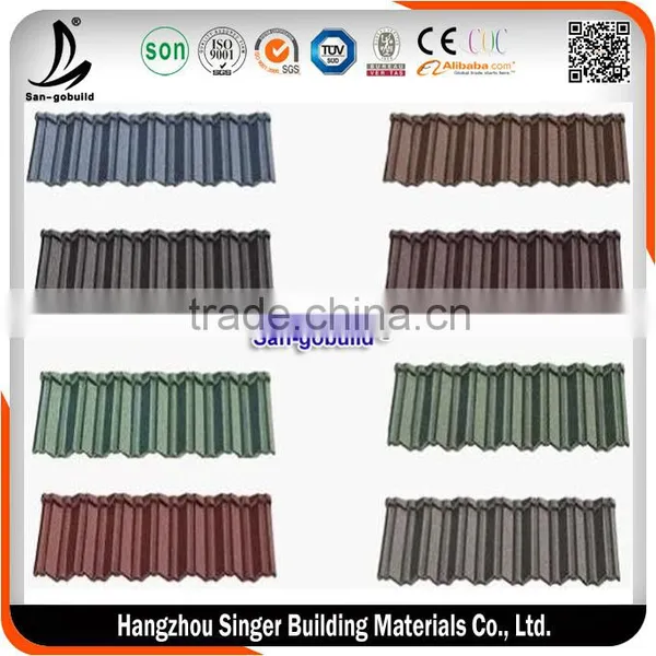 Black Color Classical Modern Stone Coated Metal Roofing Tile With Aluminum Zinc Sheet photo-3