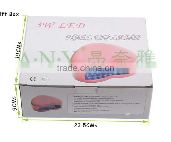 Professional Home Using White Heart Shape 3W Nail Curing Light UV Nail Polish Dryer photo-6