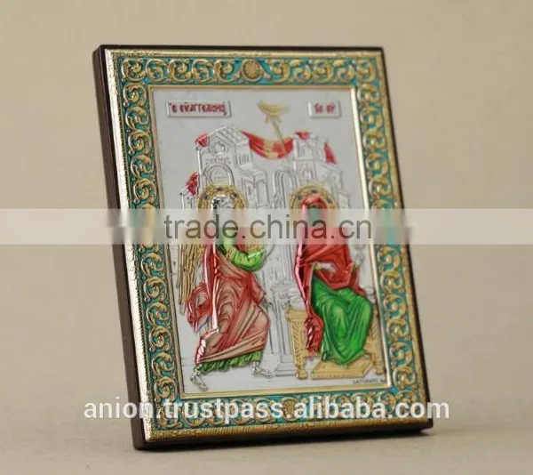 Greek & Russian Orthodox Wooden Icon. Angels. Annunciation. Middle Size photo-2