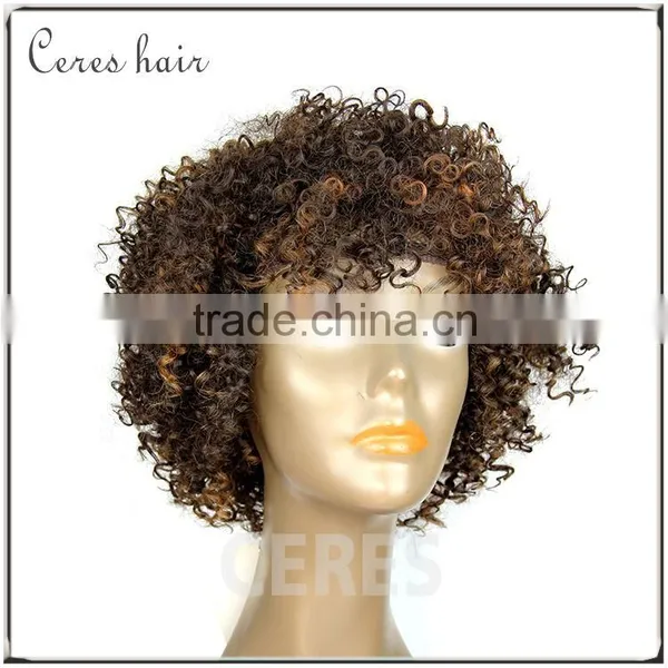 Afro Kinky Human Hair Wig Kinky Curly Short Human Hair Wig for Black Women photo-5