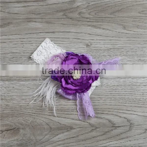 2016 Christmas Pearl Flower Bands Girls Hair Accessories photo-3