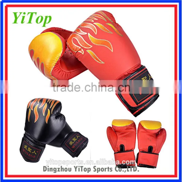 red PU leather boxing gloves for training