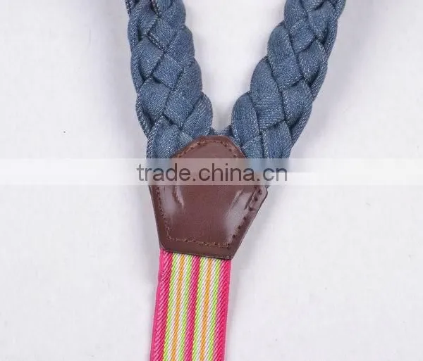 Custom Fashion Webbing Elastic Girls Suspender Leather Button End photo-3
