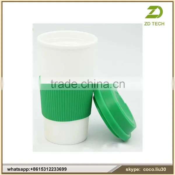 16 OZ DOUBLE WALL PLASTIC TUMBLER WITH COLOR SLEEVES,bpa Free Ceramic Coffee Mug With Silicone Sleeve ZDS2026 Quality Choice photo-2